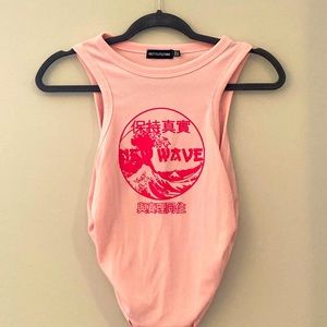 Pink top, pretty little thing, size 8, like new